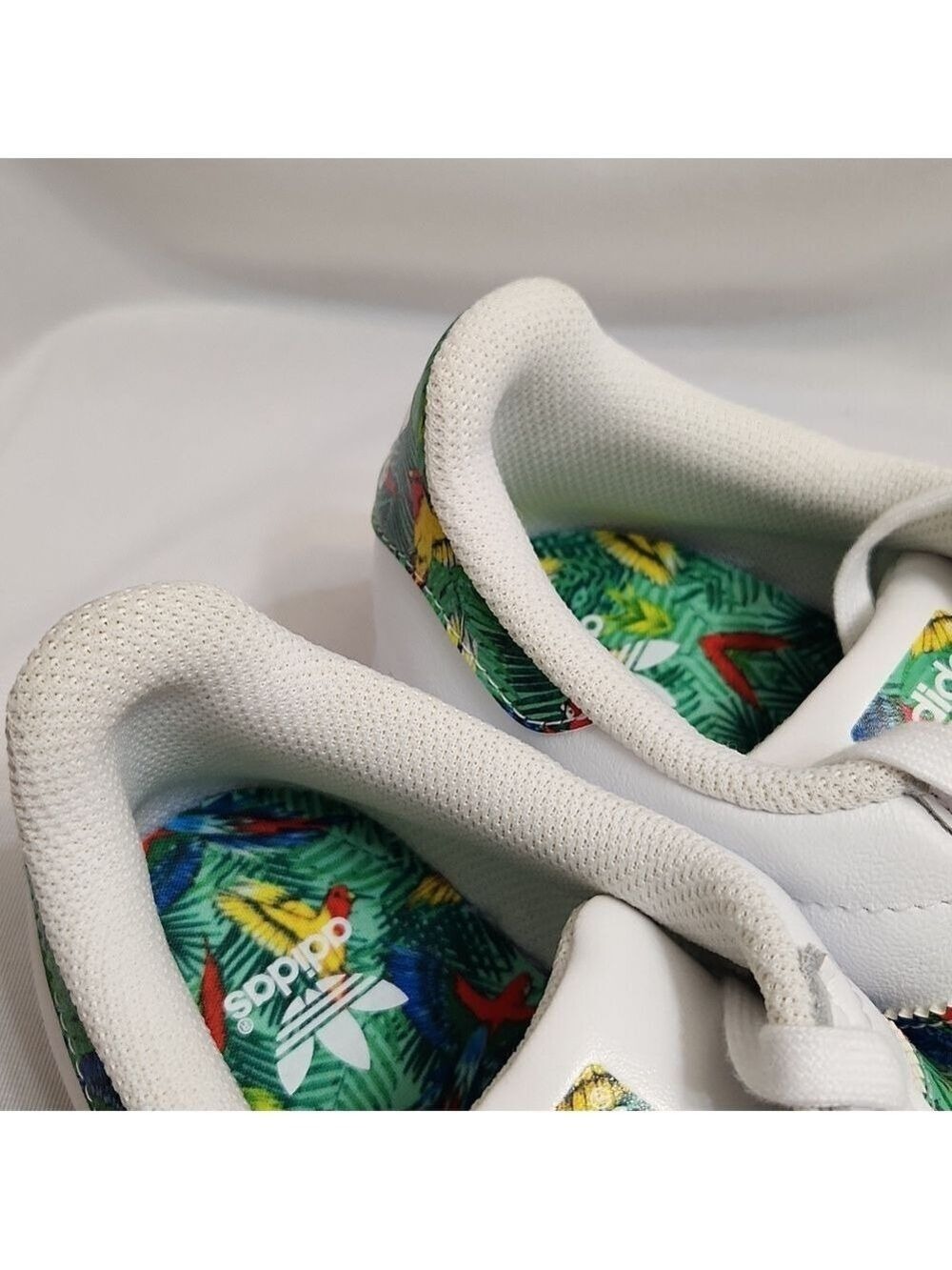 Adidas Superstar Tropical Floral Stripes White Leather Sneakers  (M Size 7) - Picture 11 of 16